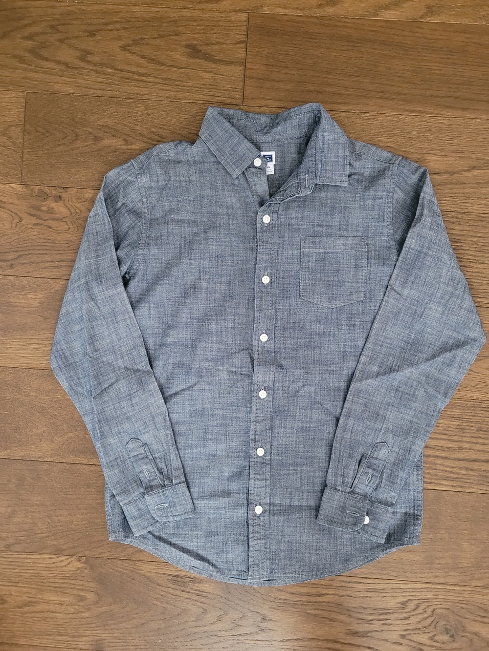 Janie and Jack Boys' Heathered Blue Button-Down Shirt